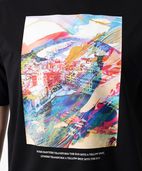 DESIGNWORKS(デザインワークス)の「フランス風景デザイン フロントプリント Tシャツ(Tシャツ/カットソー・メンズ・ホワイト/ブラック・46/48/50)」の12枚目の写真