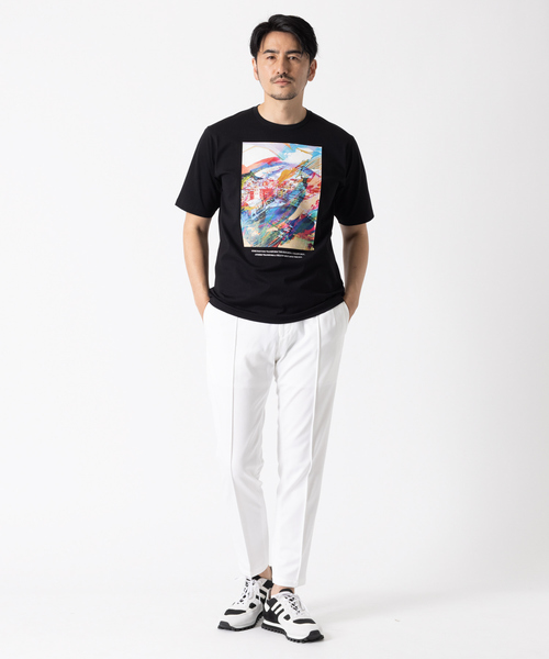 DESIGNWORKS(デザインワークス)の「フランス風景デザイン フロントプリント Tシャツ(Tシャツ/カットソー・メンズ・ホワイト/ブラック・46/48/50)」の3枚目の写真