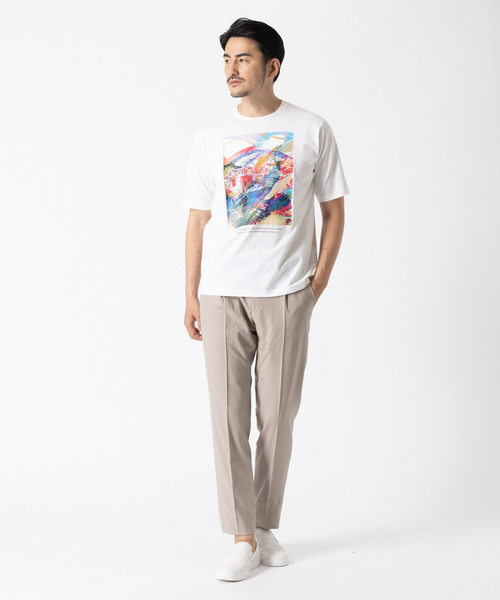 DESIGNWORKS(デザインワークス)の「フランス風景デザイン フロントプリント Tシャツ(Tシャツ/カットソー・メンズ・ホワイト/ブラック・46/48/50)」の7枚目の写真