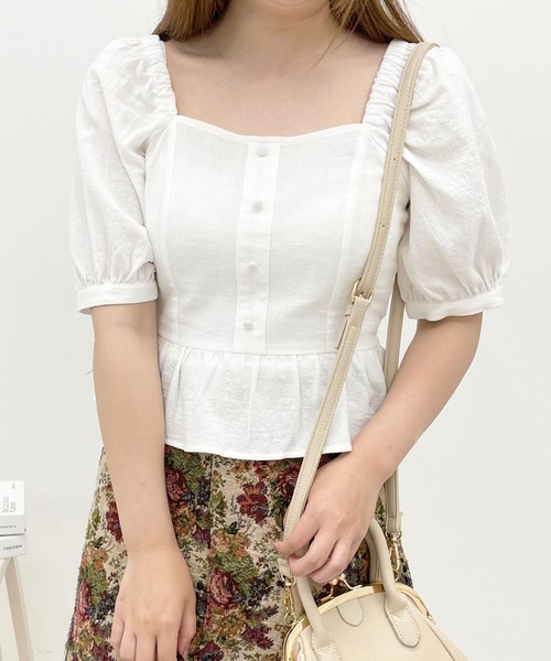 apres jour（アプレジュール）の「ペプラムトップス【ZOZOTOWN限定アイテム】（シャツ/ブラウス・レディース・オフホワイト/ライトベージュ/ミント・X-LARGE/フリー）」の2枚目の写真