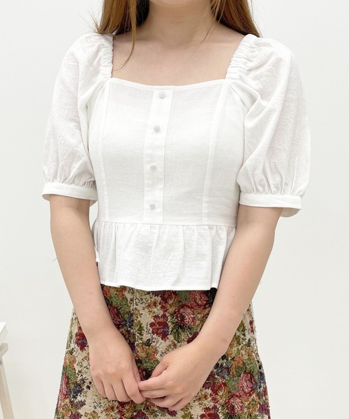 apres jour（アプレジュール）の「ペプラムトップス【ZOZOTOWN限定アイテム】（シャツ/ブラウス・レディース・オフホワイト/ライトベージュ/ミント・X-LARGE/フリー）」の4枚目の写真