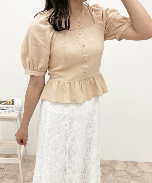 apres jour（アプレジュール）の「ペプラムトップス【ZOZOTOWN限定アイテム】（シャツ/ブラウス・レディース・オフホワイト/ライトベージュ/ミント・X-LARGE/フリー）」の13枚目の写真