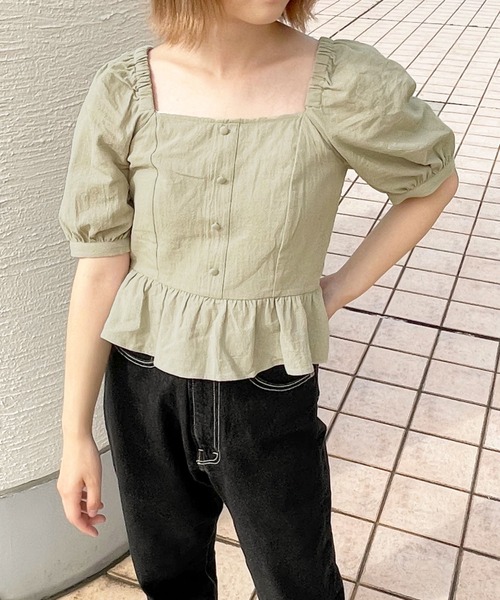 apres jour（アプレジュール）の「ペプラムトップス【ZOZOTOWN限定アイテム】（シャツ/ブラウス・レディース・オフホワイト/ライトベージュ/ミント・X-LARGE/フリー）」の21枚目の写真
