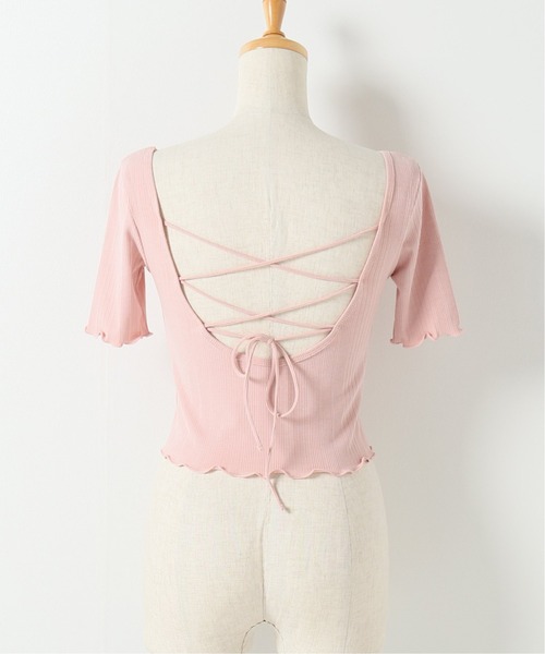 Charles Chaton（シャルルシャトン）の「バックレースアップカットソー（Tシャツ/カットソー・レディース・ピンク/ブラック・FREE）」の18枚目の写真