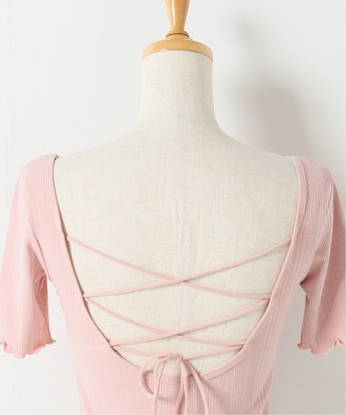 Charles Chaton（シャルルシャトン）の「バックレースアップカットソー（Tシャツ/カットソー・レディース・ピンク/ブラック・FREE）」の12枚目の写真