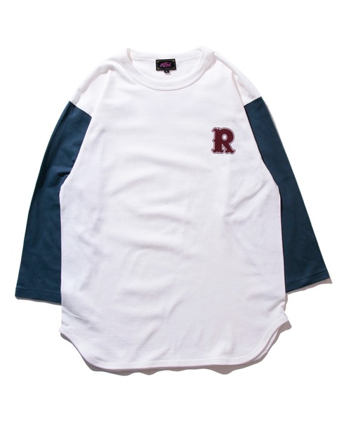 ROTAR(ローター)の「Base Ball LOGO BB Tee ベースボール ロゴ 七分袖(Tシャツ/カットソー・メンズ・ホワイト×ブルー/スミクロ/グレー系その他・SMALL/MEDIUM/LARGE/X-LARGE)」の11枚目の写真