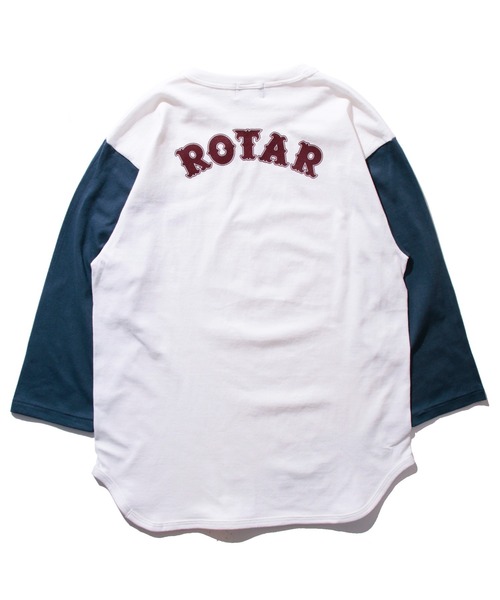 ROTAR(ローター)の「Base Ball LOGO BB Tee ベースボール ロゴ 七分袖(Tシャツ/カットソー・メンズ・ホワイト×ブルー/スミクロ/グレー系その他・SMALL/MEDIUM/LARGE/X-LARGE)」の10枚目の写真