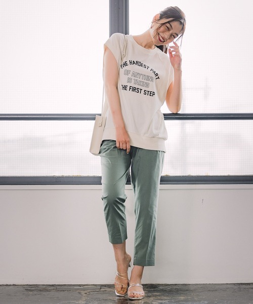 GLOBAL WORK(グローバルワーク)の「カレッジロゴプリントノースーブ/954806(Tシャツ/カットソー・レディース・チャコールグレー/アイボリー・FREE)」の20枚目の写真