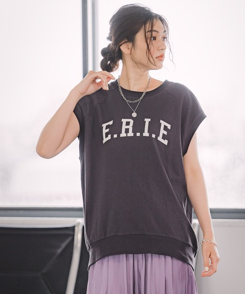 GLOBAL WORK(グローバルワーク)の「カレッジロゴプリントノースーブ/954806(Tシャツ/カットソー・レディース・チャコールグレー/アイボリー・FREE)」の12枚目の写真