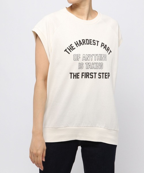 GLOBAL WORK(グローバルワーク)の「カレッジロゴプリントノースーブ/954806(Tシャツ/カットソー・レディース・チャコールグレー/アイボリー・FREE)」の7枚目の写真