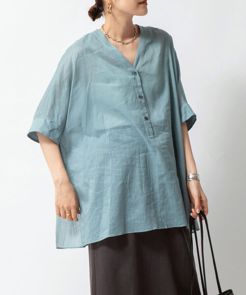 NOLLEY’S Sophi(ノーリーズソフィ)の「◇【WEB限定カラーあり】ジョーゼットボイルブラウス(シャツ/ブラウス・レディース・ブラウン/ブラック/ラベンダー/ピンク/ライトブルー・38)」の4枚目の写真