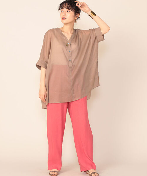 NOLLEY’S Sophi(ノーリーズソフィ)の「◇【WEB限定カラーあり】ジョーゼットボイルブラウス(シャツ/ブラウス・レディース・ブラウン/ブラック/ラベンダー/ピンク/ライトブルー・38)」の9枚目の写真