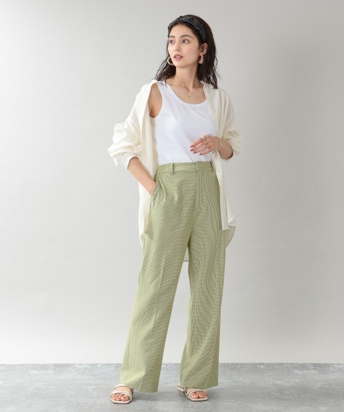 RAGEBLUE（レイジブルー）の「ベーシック無地/ボーダータンク/957732（タンクトップ・レディース・オフホワイト/ブラック/オレンジ系その他/キャメル/ライトブルー/グリーン/サックスブルー・FREE）」の8枚目の写真