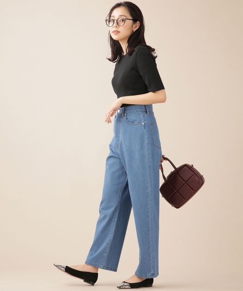 NANO universe（ナノユニバース）の「ハイウエストルーズデニムパンツ