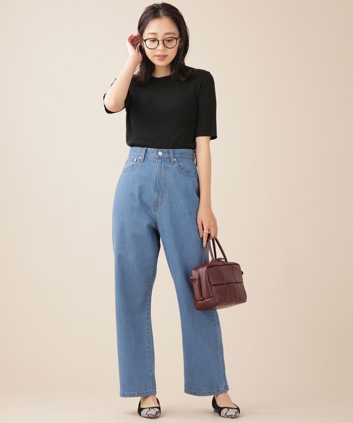 ハイウェスト デニム ルーズ チノパンツ ハイウエスト ルーズワイドデニム chw23a043-ファッション通販