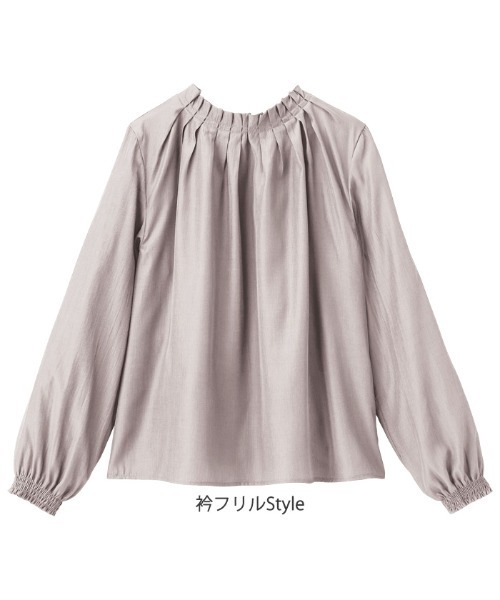 GeeRA(ジーラ)の「2WAY衿フリルブラウス(シャツ/ブラウス・レディース・ライトグレー/ネイビー/ピンク/チャコール/その他・X-LARGE/XX-LARGE/MEDIUM/LARGE/SMALL)」の11枚目の写真