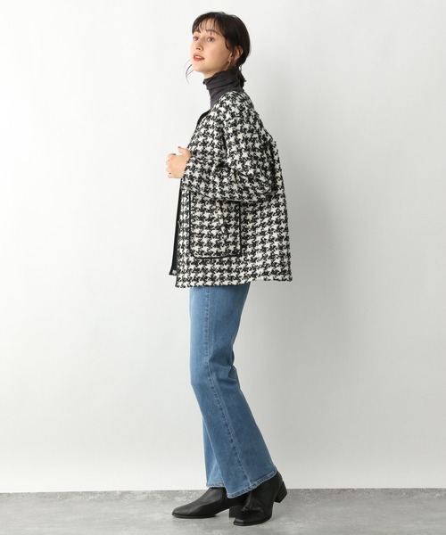 A part by（アパートバイ）の「ツイードノーカラージャケット　959133（ノーカラージャケット・レディース・ブラック系その他2/ブラック/オフホワイト/アイボリー・FREE）」の15枚目の写真