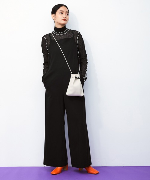 ADAM ET ROPE'（アダムエロペ）の「シアーテレコメローフリルタートル（Tシャツ/カットソー・レディース・ホワイト/ライトグレー/ブラック・FREE）」の5枚目の写真