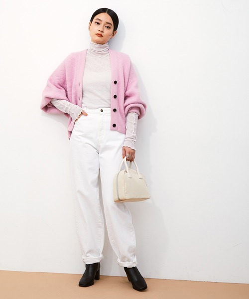 ADAM ET ROPE'（アダムエロペ）の「シアーテレコメローフリルタートル（Tシャツ/カットソー・レディース・ホワイト/ライトグレー/ブラック・FREE）」の7枚目の写真