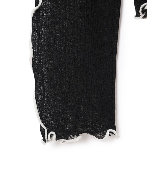 ADAM ET ROPE'（アダムエロペ）の「シアーテレコメローフリルタートル（Tシャツ/カットソー・レディース・ホワイト/ライトグレー/ブラック・FREE）」の13枚目の写真