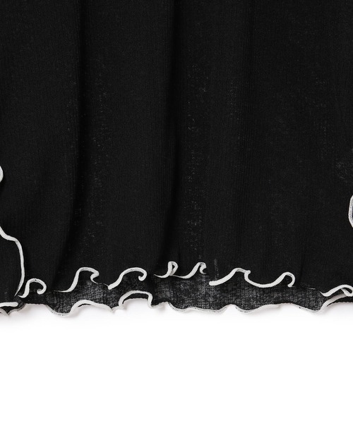 ADAM ET ROPE'（アダムエロペ）の「シアーテレコメローフリルタートル（Tシャツ/カットソー・レディース・ホワイト/ライトグレー/ブラック・FREE）」の14枚目の写真