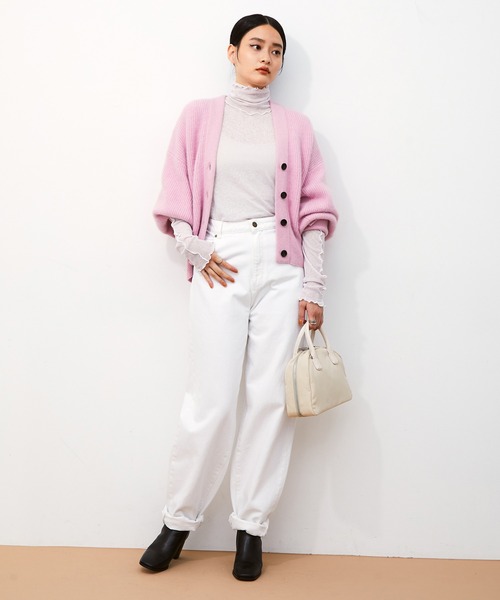 ADAM ET ROPE'（アダムエロペ）の「シアーテレコメローフリルタートル（Tシャツ/カットソー・レディース・ホワイト/ライトグレー/ブラック・FREE）」の19枚目の写真