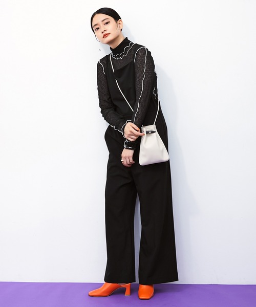 ADAM ET ROPE'（アダムエロペ）の「シアーテレコメローフリルタートル（Tシャツ/カットソー・レディース・ホワイト/ライトグレー/ブラック・FREE）」の20枚目の写真