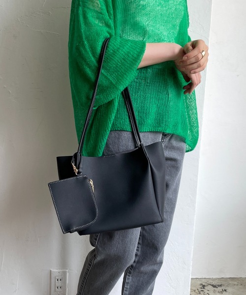 CAPRICIEUX LE'MAGE（カプリシューレマージュ）の「1枚仕立ソフトトートバッグ（トートバッグ・レディース・ブラック/カーキ/アイボリー・ONE SIZE）」の12枚目の写真