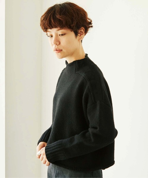 nitca（ニトカ）の「5Gエアーヤーン ハイネックプルオーバー（ニット/セーター・レディース・ブラック/オレンジ/アイボリー・FREE）」の4枚目の写真