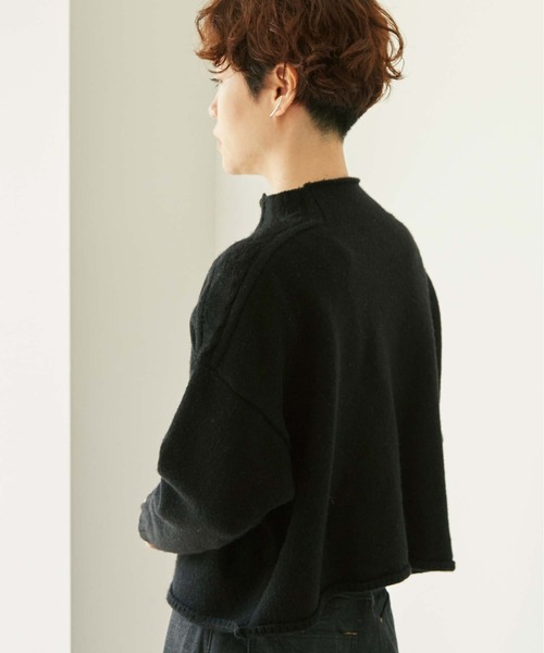 nitca（ニトカ）の「5Gエアーヤーン ハイネックプルオーバー（ニット/セーター・レディース・ブラック/オレンジ/アイボリー・FREE）」の6枚目の写真