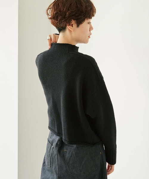 nitca（ニトカ）の「5Gエアーヤーン ハイネックプルオーバー（ニット/セーター・レディース・ブラック/オレンジ/アイボリー・FREE）」の8枚目の写真