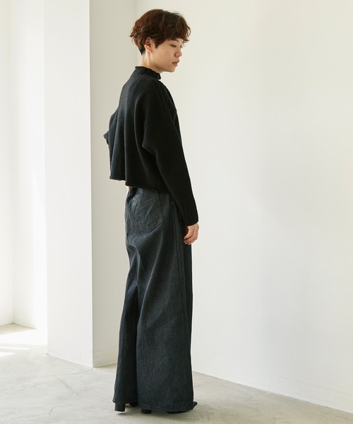 nitca（ニトカ）の「5Gエアーヤーン ハイネックプルオーバー（ニット/セーター・レディース・ブラック/オレンジ/アイボリー・FREE）」の10枚目の写真