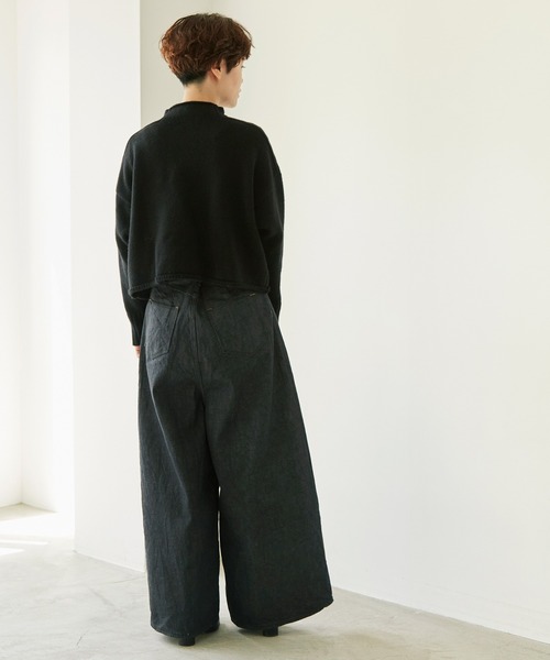 nitca（ニトカ）の「5Gエアーヤーン ハイネックプルオーバー（ニット/セーター・レディース・ブラック/オレンジ/アイボリー・FREE）」の11枚目の写真