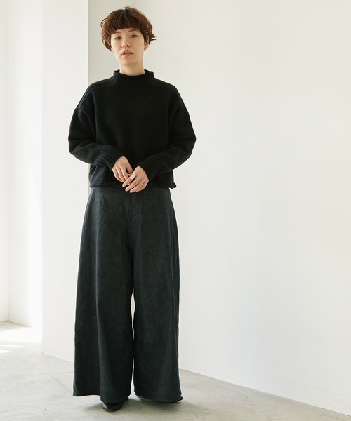 nitca（ニトカ）の「5Gエアーヤーン ハイネックプルオーバー（ニット/セーター・レディース・ブラック/オレンジ/アイボリー・FREE）」の12枚目の写真