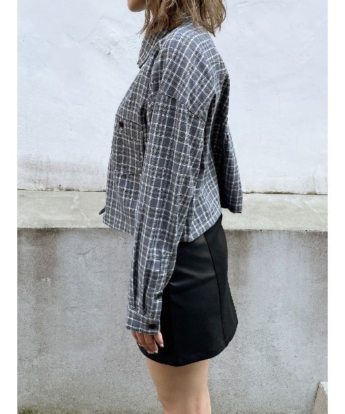 ENVYM(アンビー)の「クロップドSH(シャツ/ブラウス・レディース・ホワイト/チェック・FREE)」の9枚目の写真