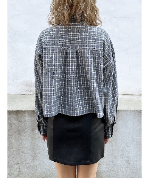 ENVYM(アンビー)の「クロップドSH(シャツ/ブラウス・レディース・ホワイト/チェック・FREE)」の5枚目の写真