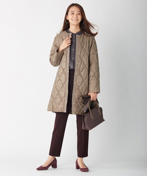 J.PRESS M【洗える】高密度タフタ 薄手キルティング ロング コート 高密度タフタ キルティング ロング コート / J.PRESS LADIES