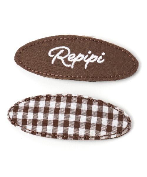 repipi armario（レピピ アルマリオ）の「☆セットアイテム☆ギンガムチェックパッチンピン（ヘアピン・キッズ・ブラック/ダークブラウン/ベージュ・FREE）」の2枚目の写真