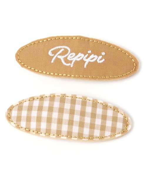 repipi armario（レピピ アルマリオ）の「☆セットアイテム☆ギンガムチェックパッチンピン（ヘアピン・キッズ・ブラック/ダークブラウン/ベージュ・FREE）」の3枚目の写真