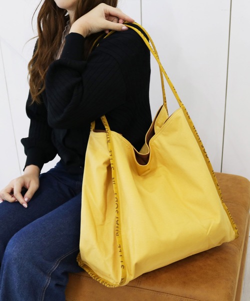 ACCOMMODE（アコモデ）の「バイカラーリバーシブルトートバッグ（トートバッグ・レディース・オレンジ/ライトグリーン/マスタード/アイボリー・FREE）」の13枚目の写真
