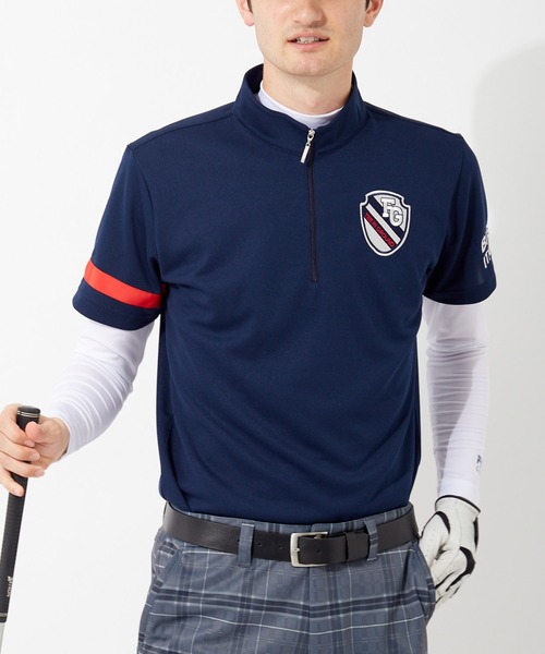 FILA(フィラ)の「FILA GOLF/フィラゴルフ ワッペン付き 吸汗速乾 UVカット インナーセット ポロシャツ(アンサンブル・メンズ・ネイビー/オレンジ/ホワイト/ブルー・M/LL/L/3L)」の3枚目の写真
