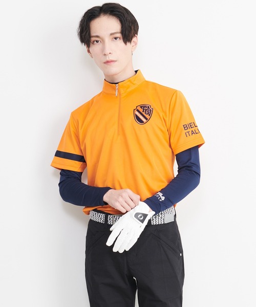 FILA(フィラ)の「FILA GOLF/フィラゴルフ ワッペン付き 吸汗速乾 UVカット インナーセット ポロシャツ(アンサンブル・メンズ・ネイビー/オレンジ/ホワイト/ブルー・M/LL/L/3L)」の4枚目の写真