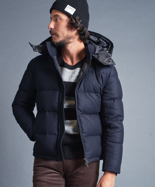 Magine（マージン）の「WOOL FLANNEL STAND HOOD DOWN JKT ウールフランネル スタンド フード ダウンジャケット（ダウンジャケット/コート・メンズ・ブラック/ネイビー/チャコールグレー・44/46/48）」の10枚目の写真