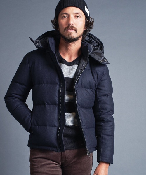 Magine（マージン）の「WOOL FLANNEL STAND HOOD DOWN JKT ウールフランネル スタンド フード ダウンジャケット（ダウンジャケット/コート・メンズ・ブラック/ネイビー/チャコールグレー・44/46/48）」の11枚目の写真