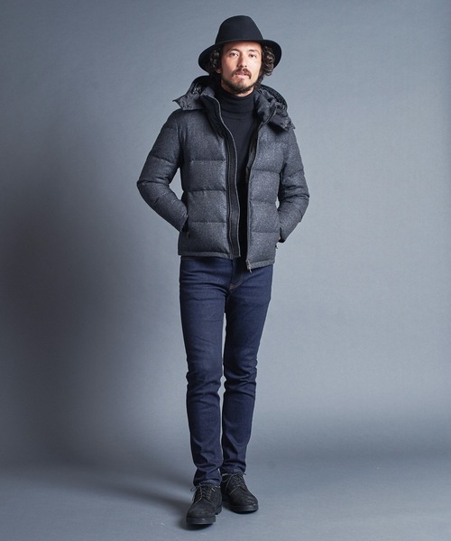 Magine（マージン）の「WOOL FLANNEL STAND HOOD DOWN JKT ウールフランネル スタンド フード ダウンジャケット（ダウンジャケット/コート・メンズ・ブラック/ネイビー/チャコールグレー・44/46/48）」の15枚目の写真