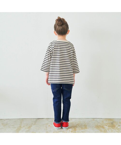 BREEZE（ブリーズ）の「フリンジデニムスキニーパンツ 9分丈_ストレッチ（デニムパンツ・キッズ・ネイビー/チャコール/ブルー・110/120/90/140/150/100/130）」の11枚目の写真