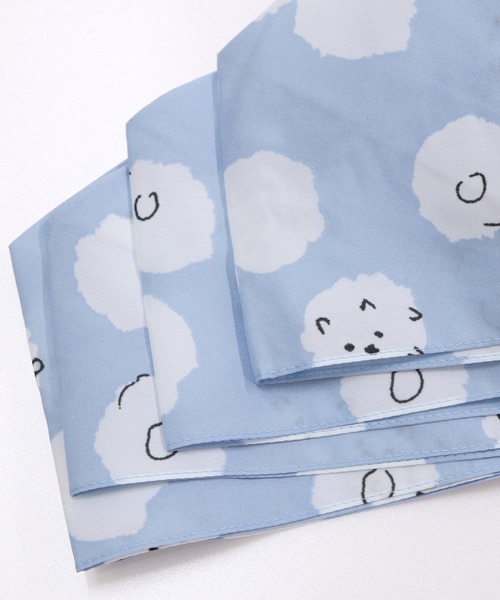KATHARINE ROSS(キャサリンロス)の「【KATHARINE ROSS】nifty colors ふわふわポメラニアンドット折りたたみ雨傘 WEB限定(折りたたみ傘・レディース・グレー/ライトブルー・MEDIUM)」の8枚目の写真