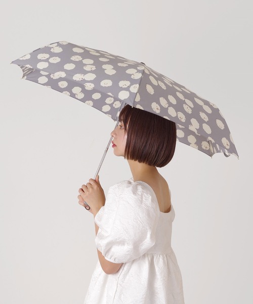 KATHARINE ROSS(キャサリンロス)の「【KATHARINE ROSS】nifty colors ふわふわポメラニアンドット折りたたみ雨傘 WEB限定(折りたたみ傘・レディース・グレー/ライトブルー・MEDIUM)」の15枚目の写真