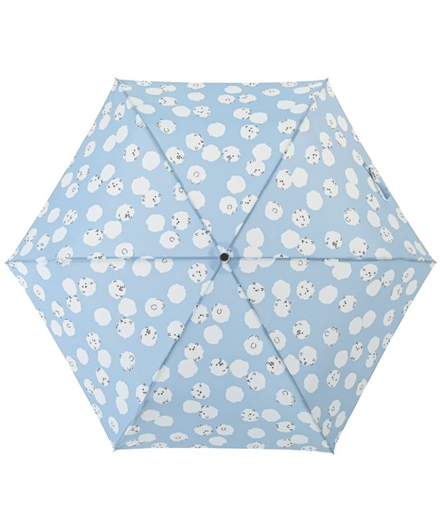 KATHARINE ROSS(キャサリンロス)の「【KATHARINE ROSS】nifty colors ふわふわポメラニアンドット折りたたみ雨傘 WEB限定(折りたたみ傘・レディース・グレー/ライトブルー・MEDIUM)」の10枚目の写真