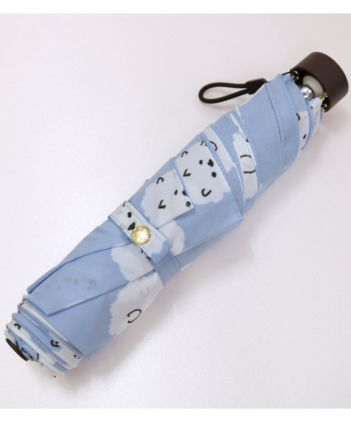 KATHARINE ROSS(キャサリンロス)の「【KATHARINE ROSS】nifty colors ふわふわポメラニアンドット折りたたみ雨傘 WEB限定(折りたたみ傘・レディース・グレー/ライトブルー・MEDIUM)」の7枚目の写真